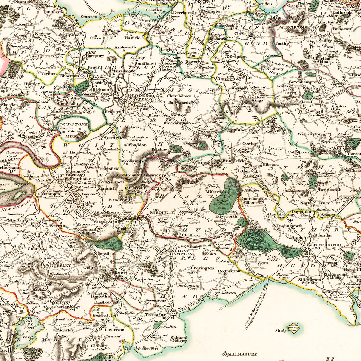 Restored historic details from the 1801 region map of County