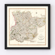 Essex County England Vintage Map 1801