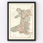 Wales Vintage Map 1809