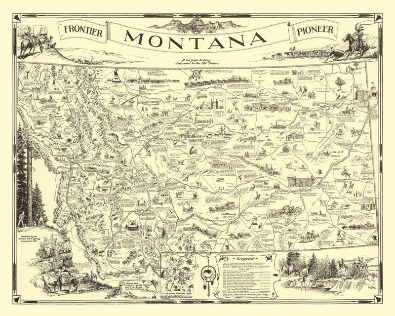 Size comparison using Vintage Map of Montana 1937