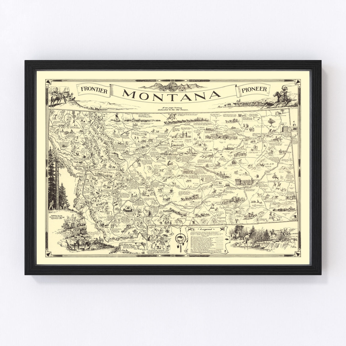 Montana Vintage Map 1937