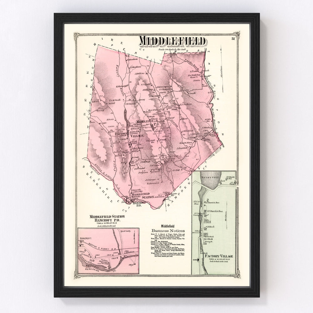 Middlefield Vintage Map 1873