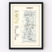 Amherst Vintage Map 1873