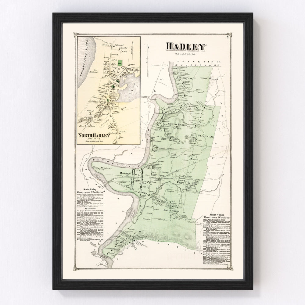 Hadley Vintage Map 1873