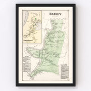 Hadley Vintage Map 1873