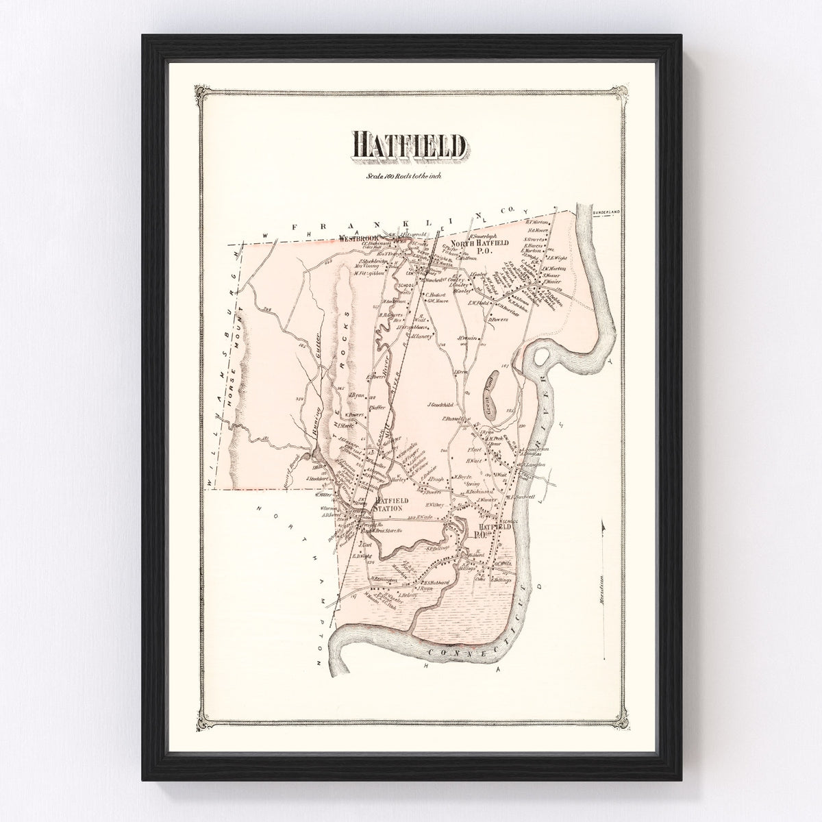 Hatfield Vintage Map 1873