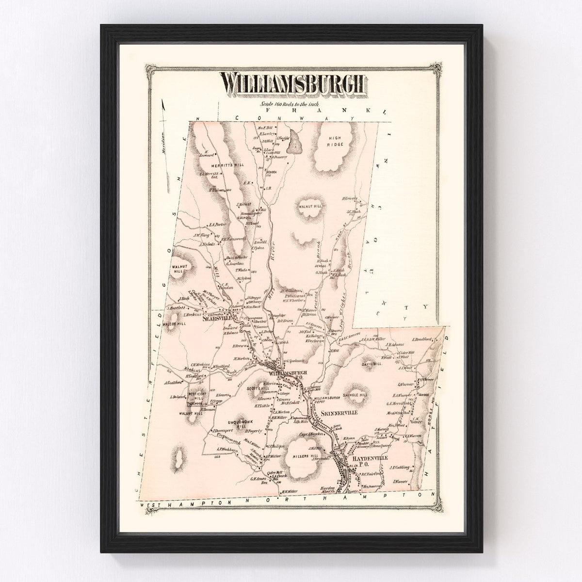 Williamsburg Vintage Map 1873
