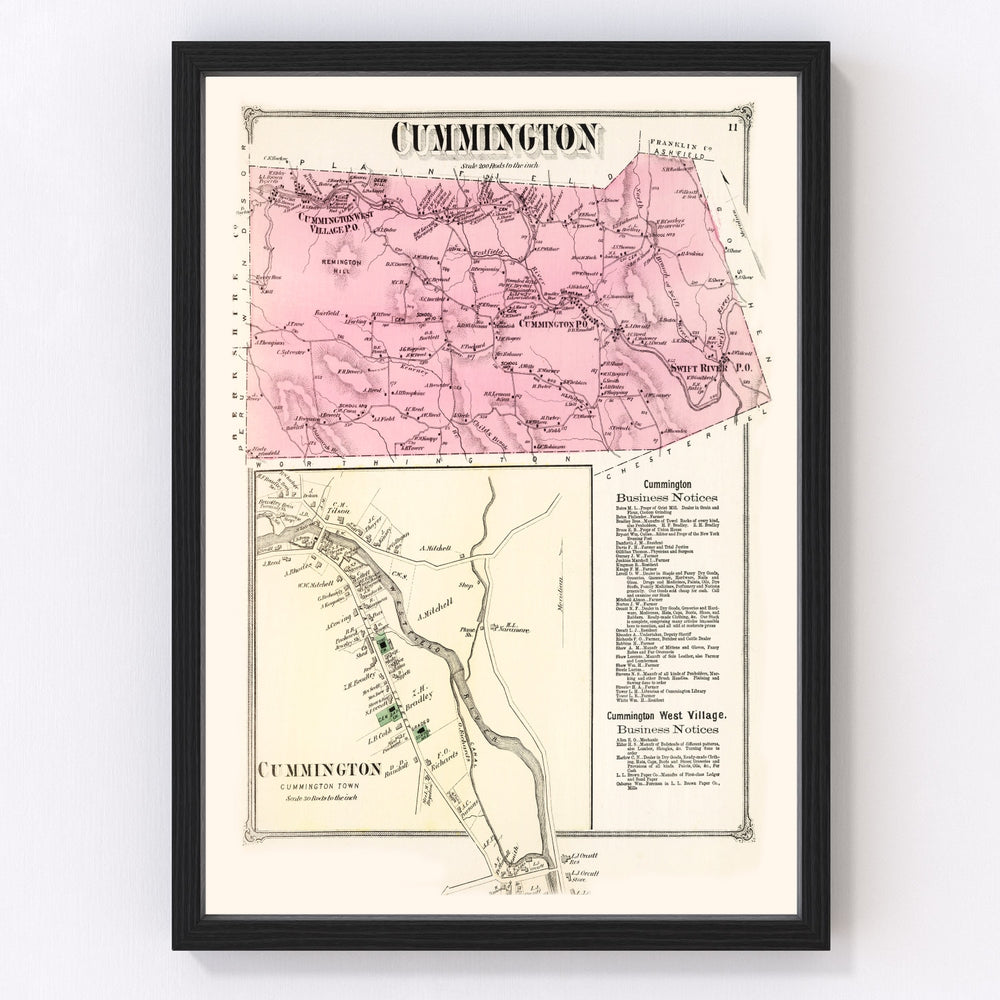 Cummington Vintage Map 1873
