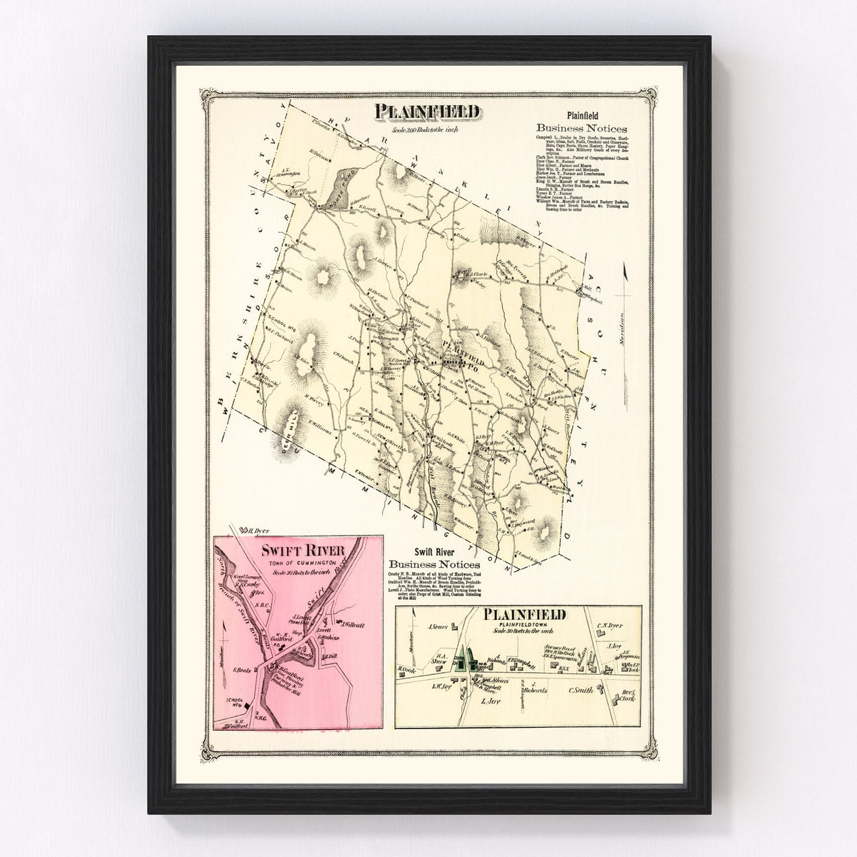 Plainfield Vintage Map 1873