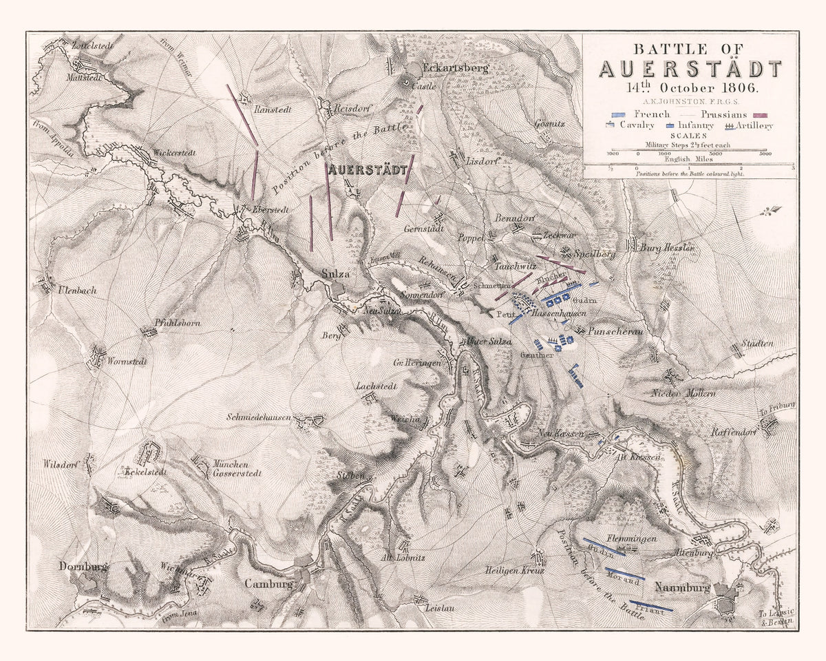 Preview of Vintage Map of the Battle of Auerstadt, 1806