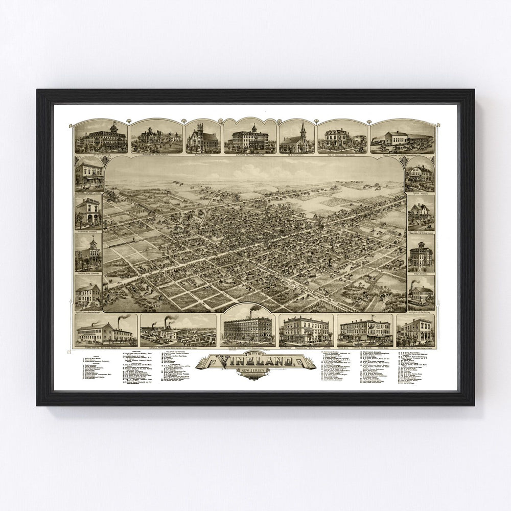 Vineland Vintage Map 1885