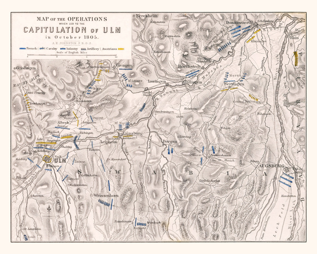 Preview of Vintage Map of the Capitulation of Ulm, 1805