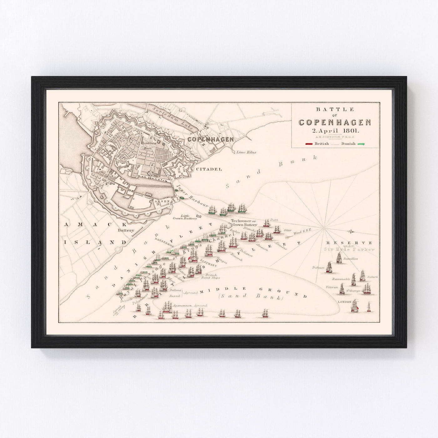 Denmark Vintage Map 1801