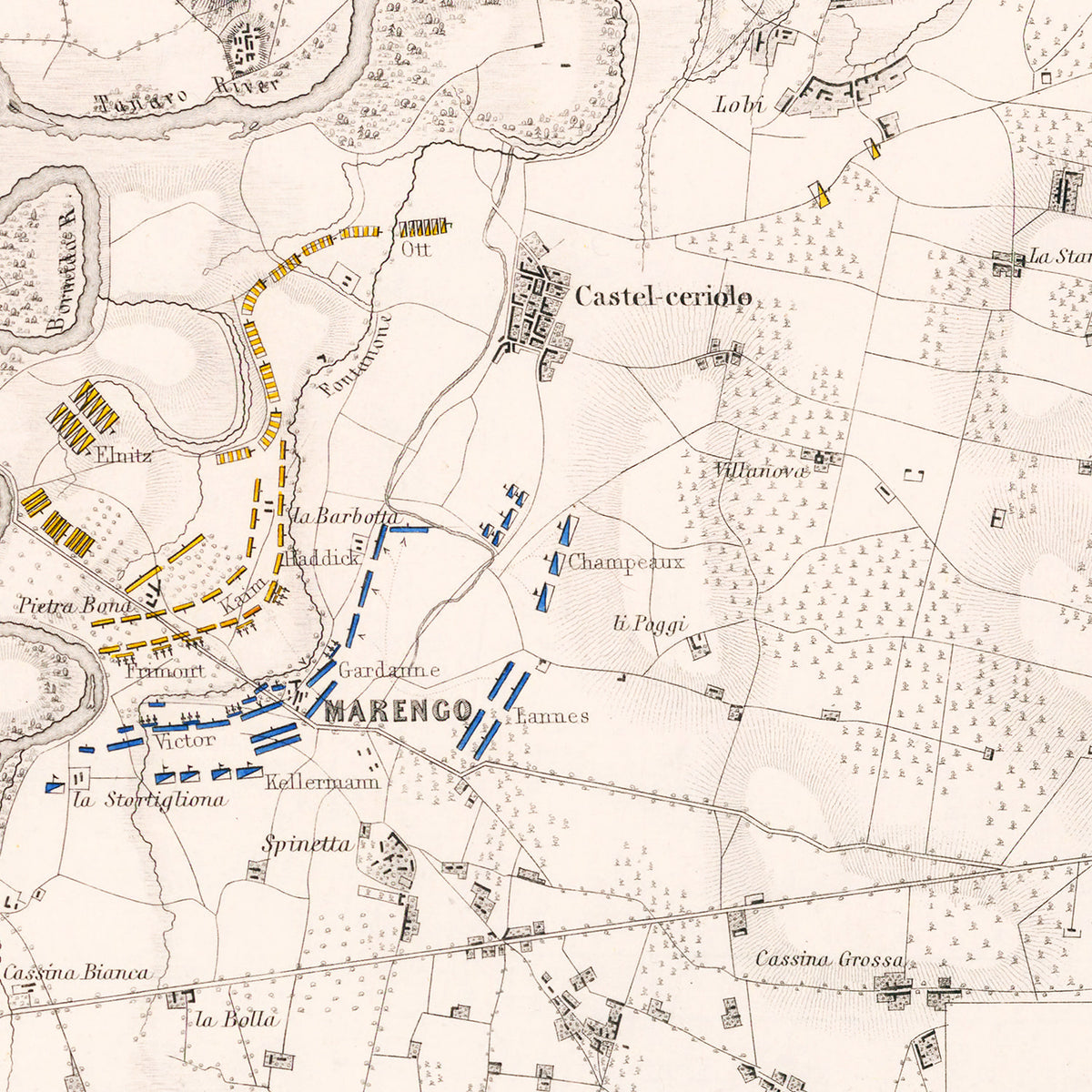 Restored historic details from the 1800 city map of Marengo