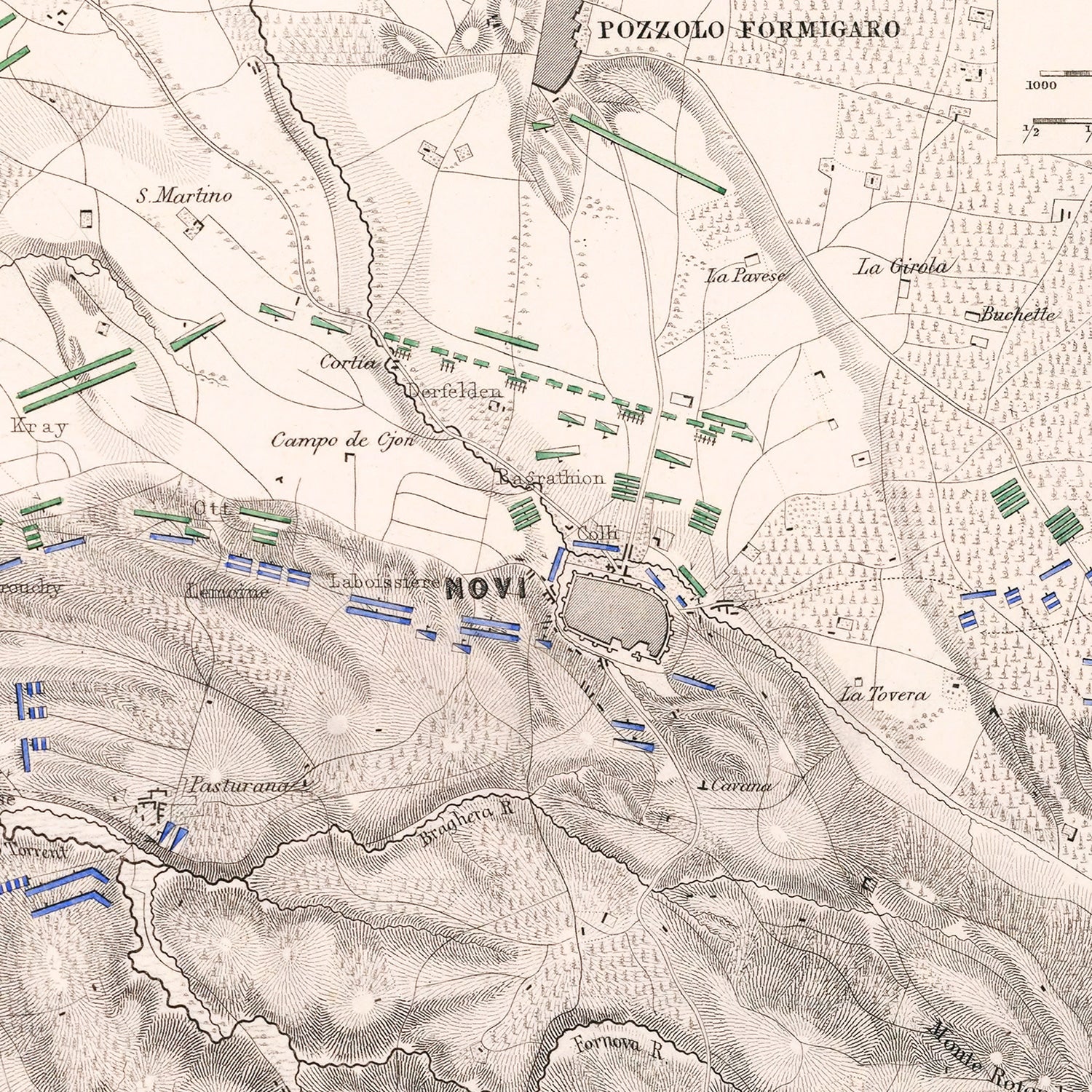 Restored historic details from the 1799 city map of Novi
