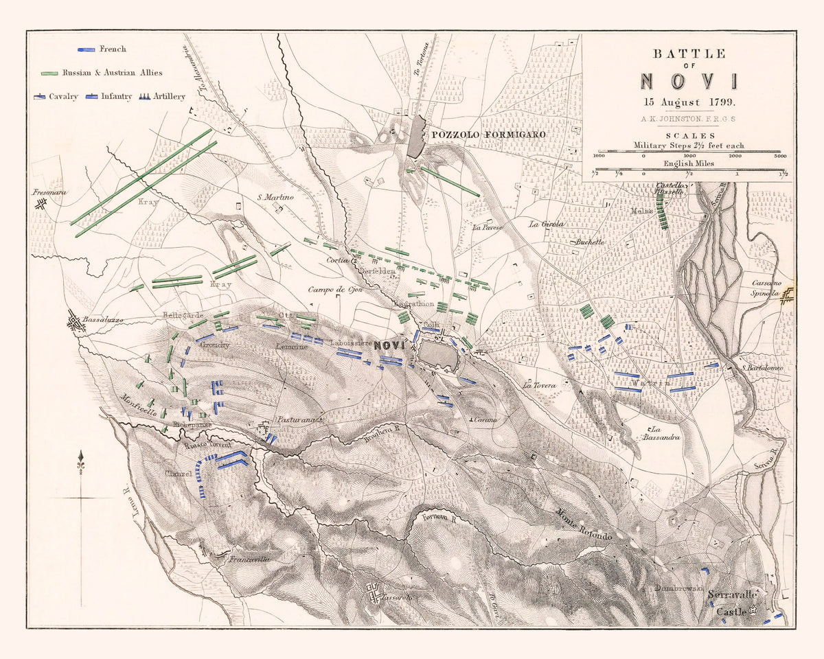 Preview of Vintage Map of the Battle of Novi, 1799