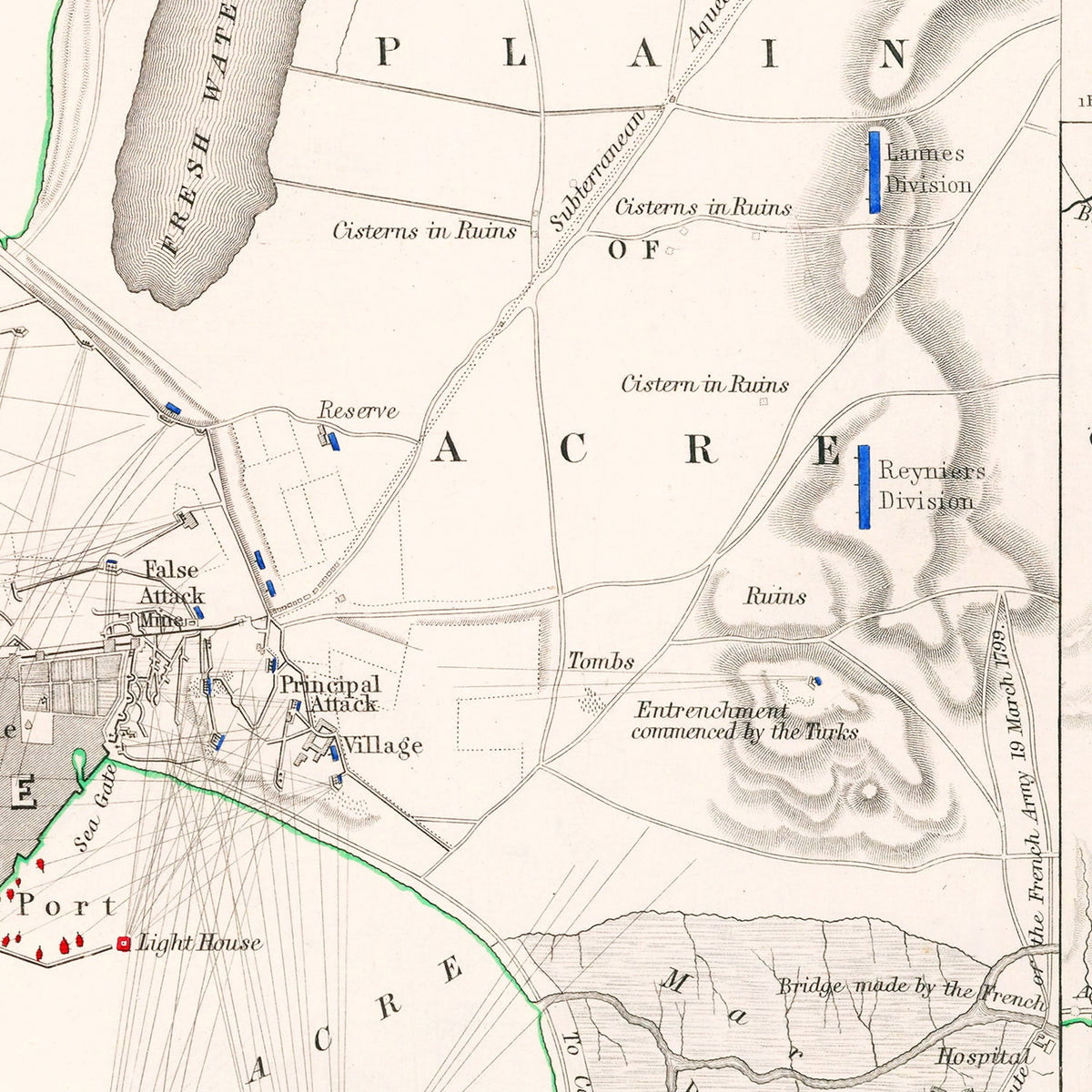 Restored historic details from the 1799 region map of Acre