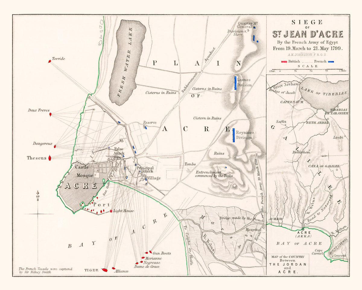 Preview of Vintage Map of the Siege of St. Jean d' Acre, 1799