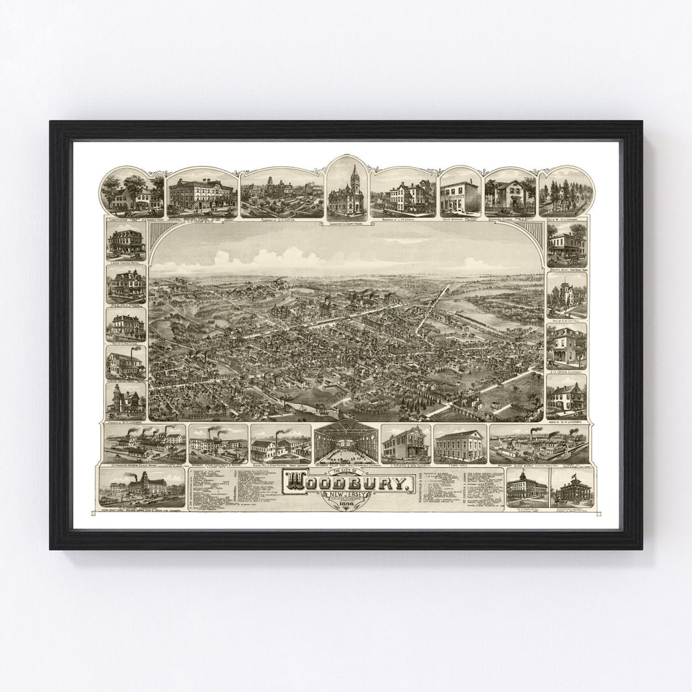 Woodbury Vintage Map 1886