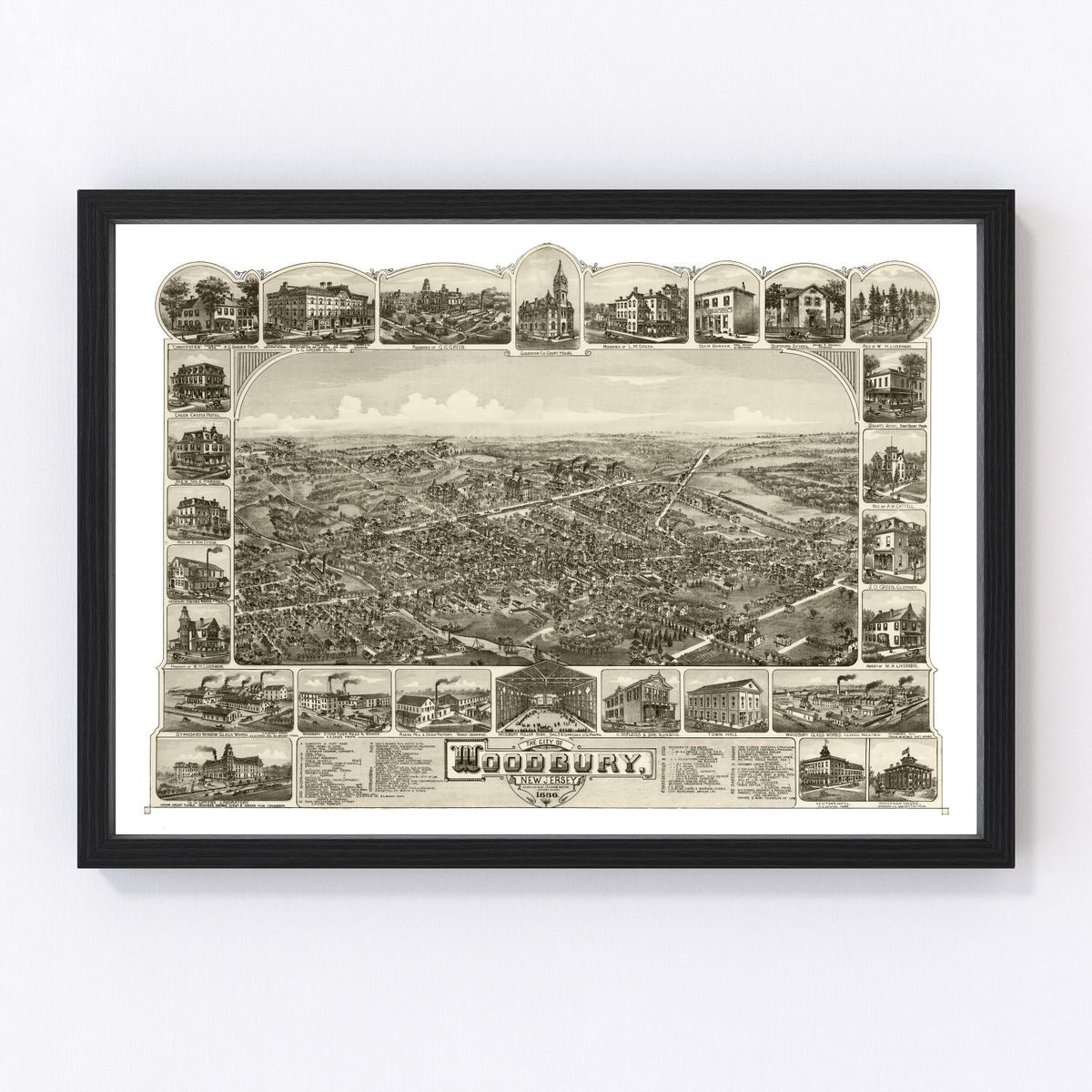 Woodbury Vintage Map 1886