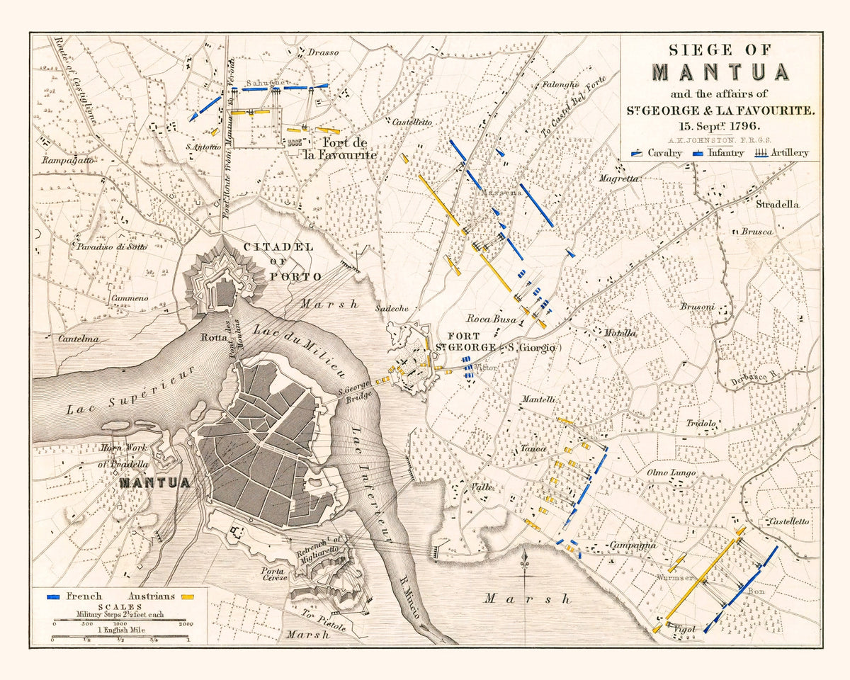 Preview of Vintage Map of the Siege of Mantua, 1796