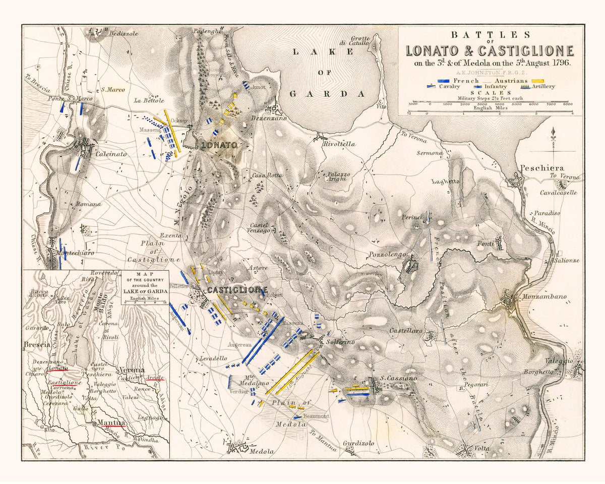 Preview of Vintage Map of the Battles of Lonato & Castiglione, 1796