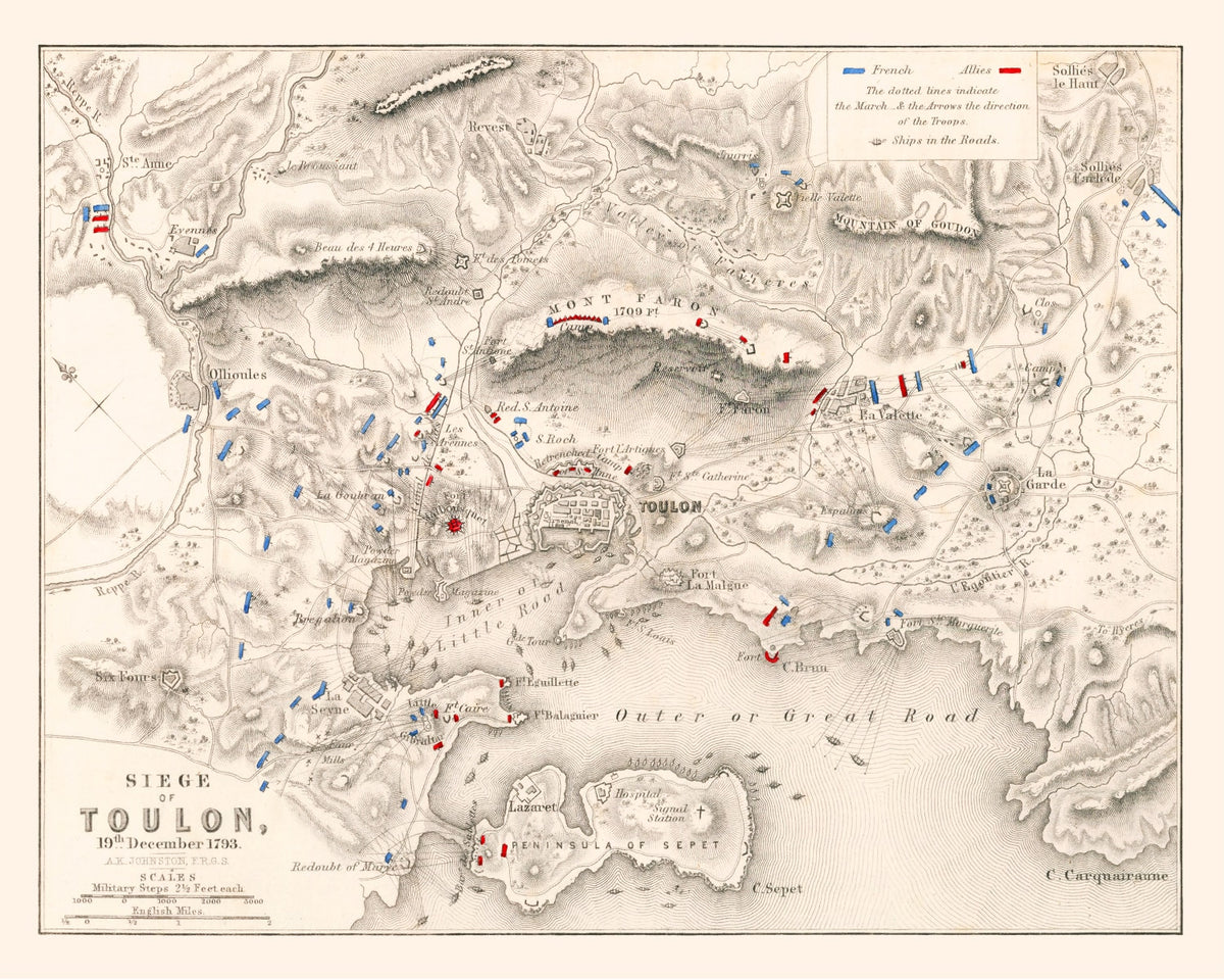 Preview of Vintage Map of the Siege of Toulon, 1793