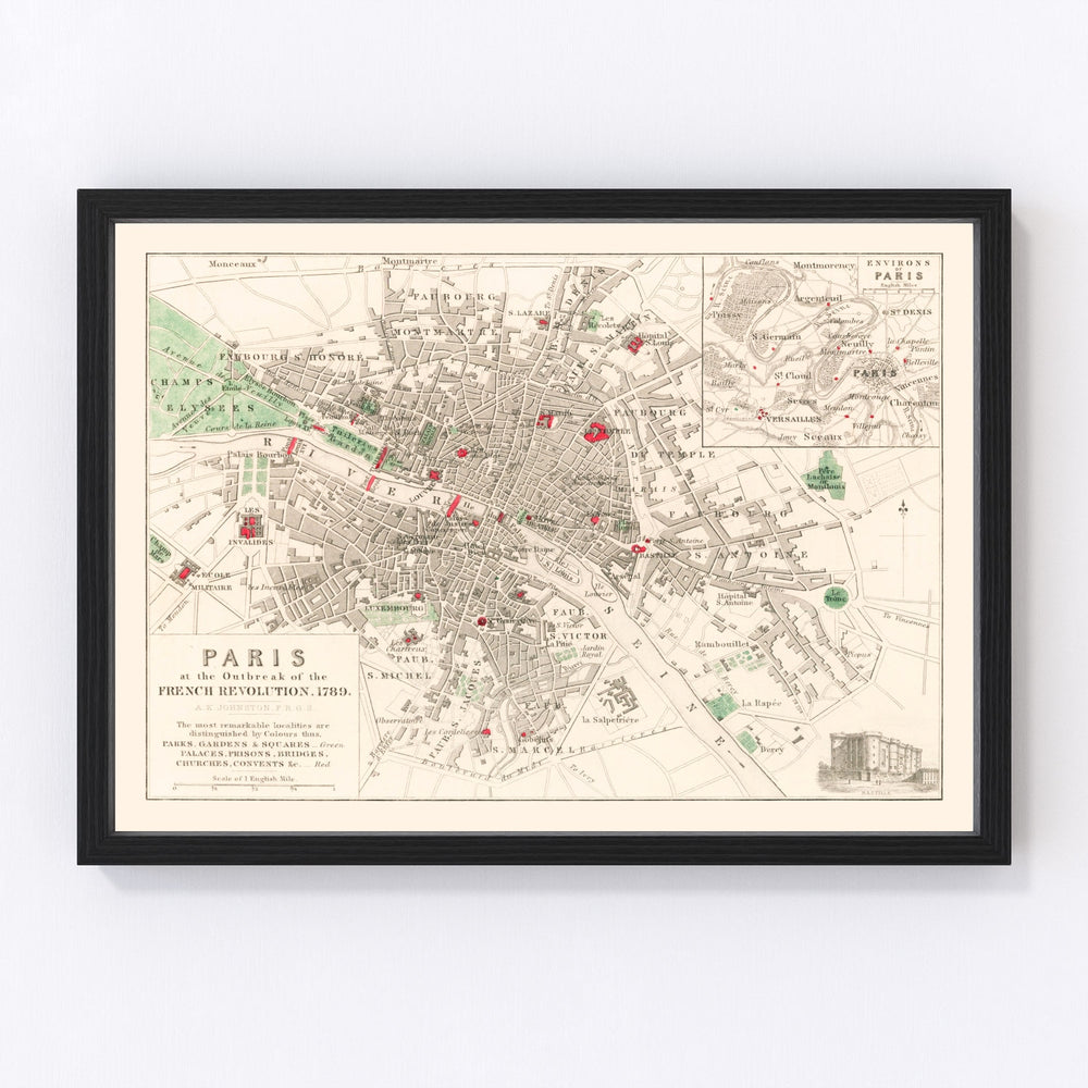 France Vintage Map 1789