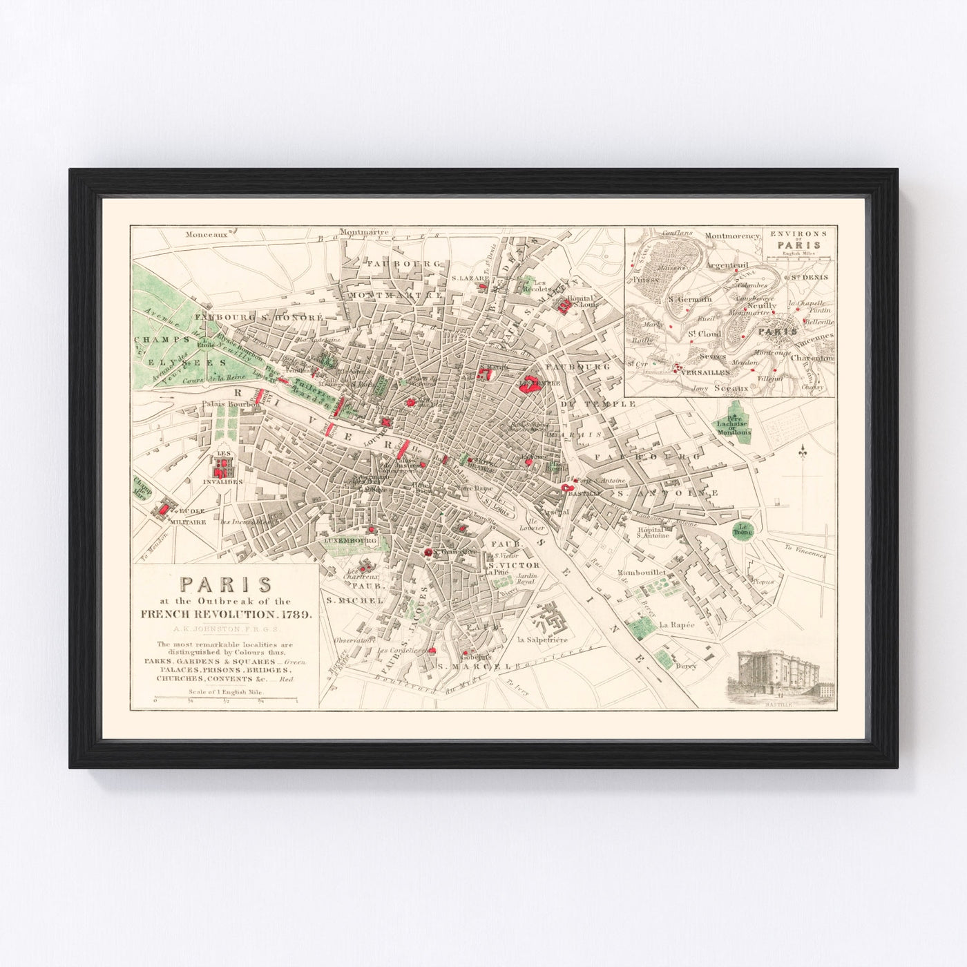 France Vintage Map 1789