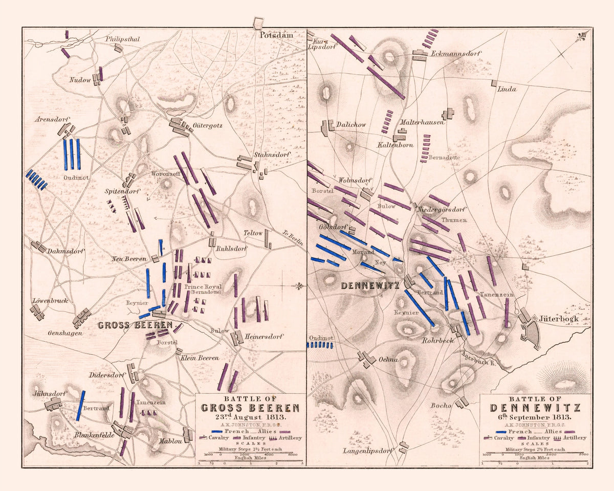 Preview of Vintage Map of the Battle of Gross Beeren, 1813