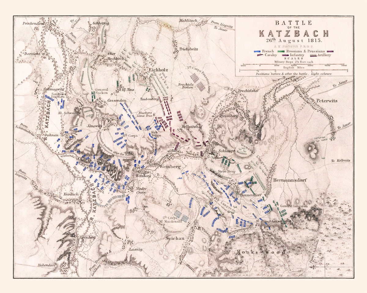 Preview of Vintage Map of the Battle of Katzbach, 1813