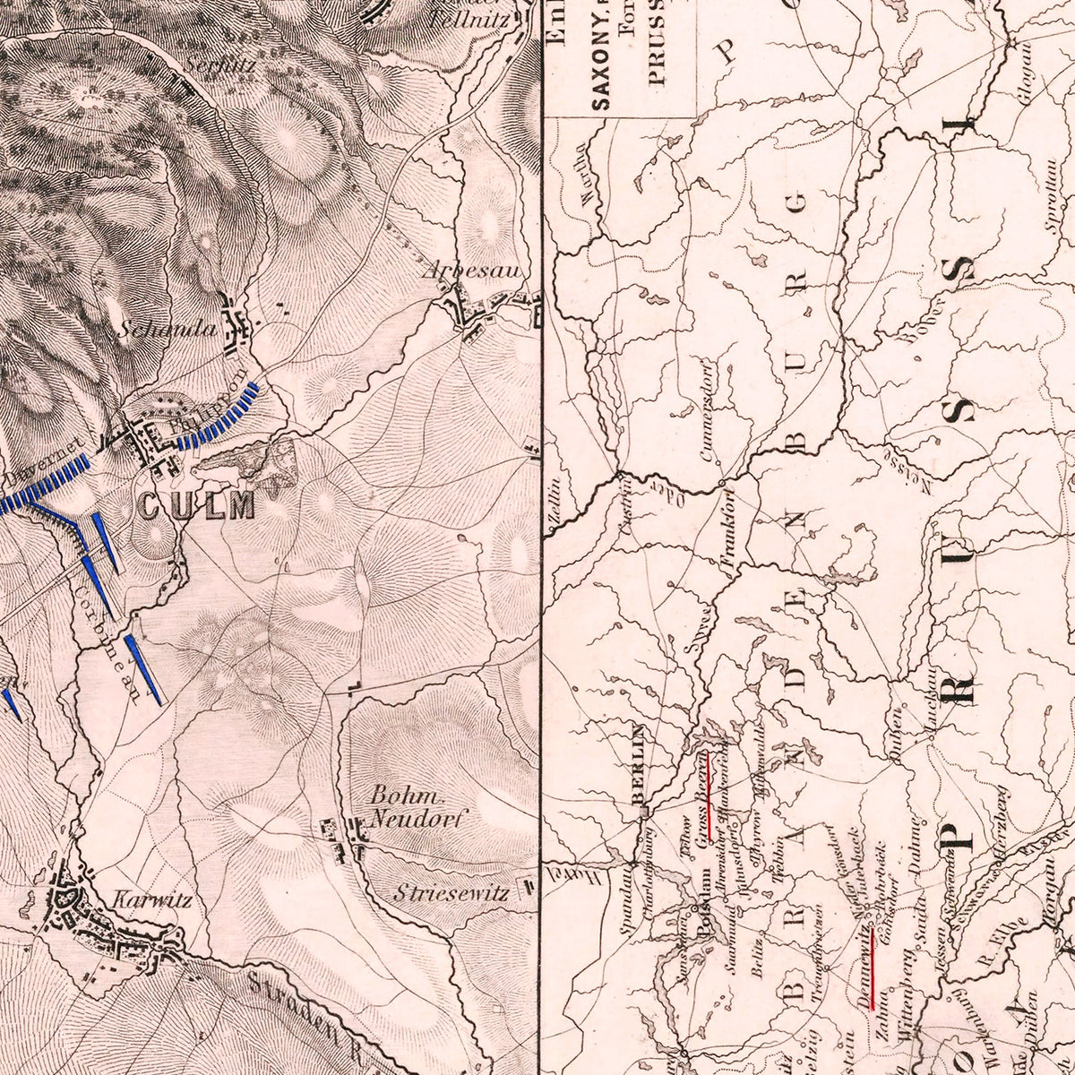 Restored historic details from the 1813 city map of Kulm