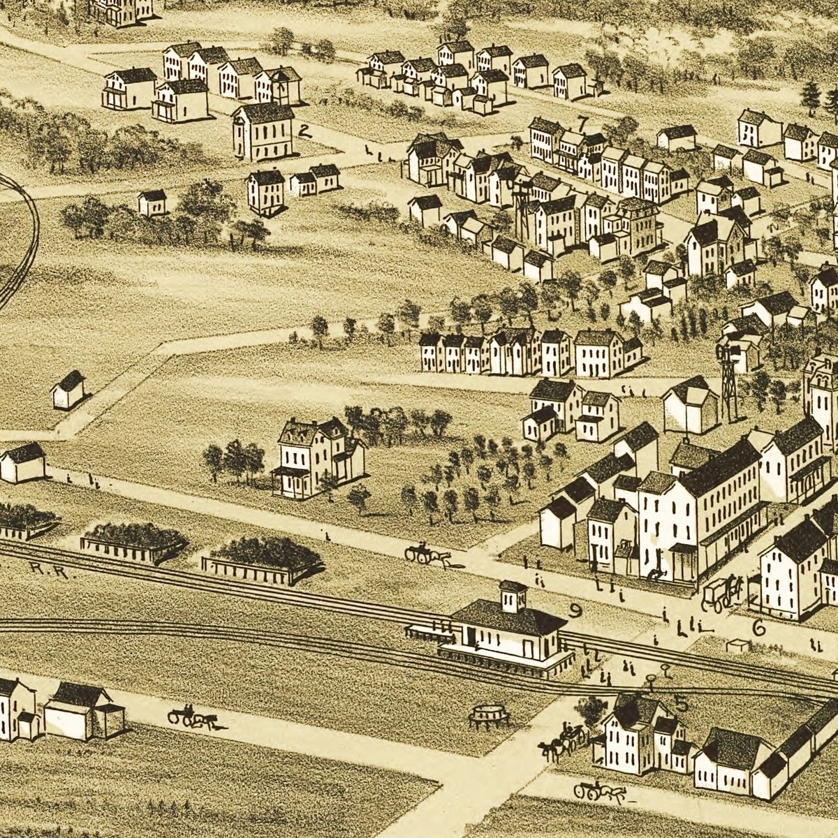 Restored historic details from the 1893 city map of Alburtis, Pennsylvania