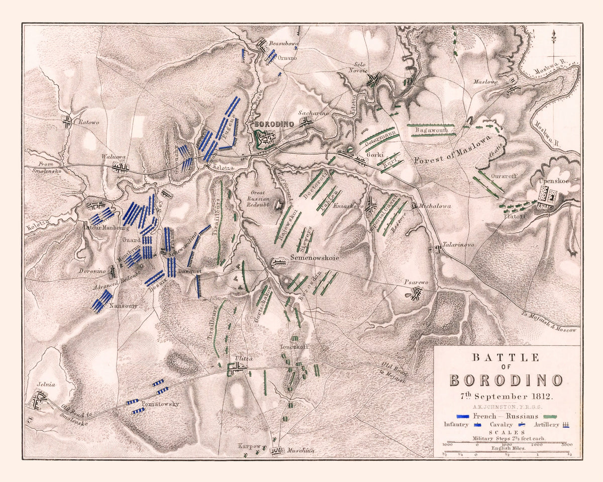 Preview of Vintage Map of the Battle of Borodino, 1812