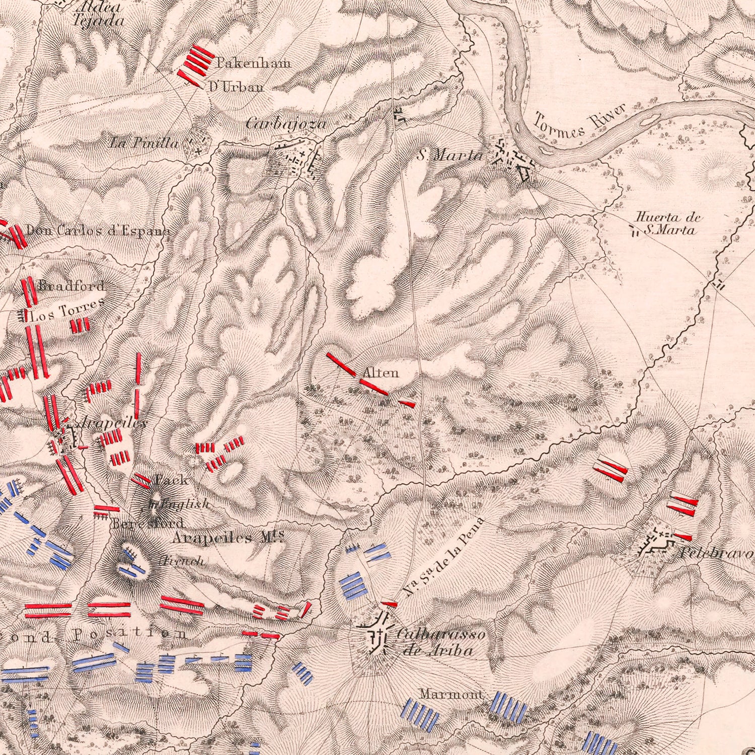 Restored historic details from the 1812 city map of Salamanca