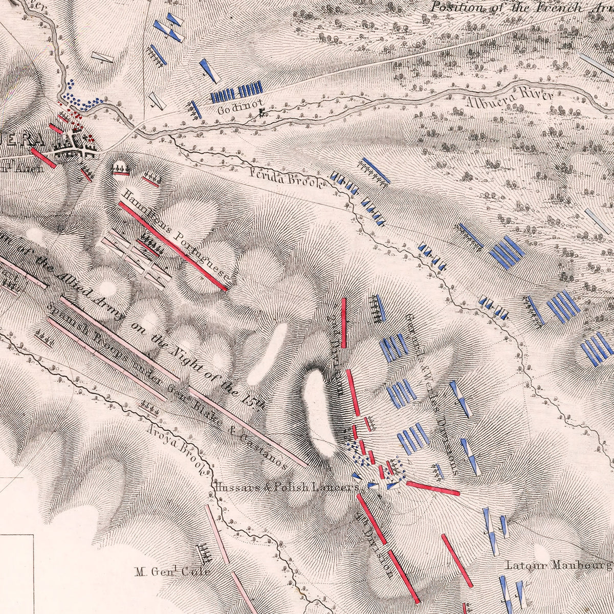 Restored historic details from the 1811 city map of La Albuera