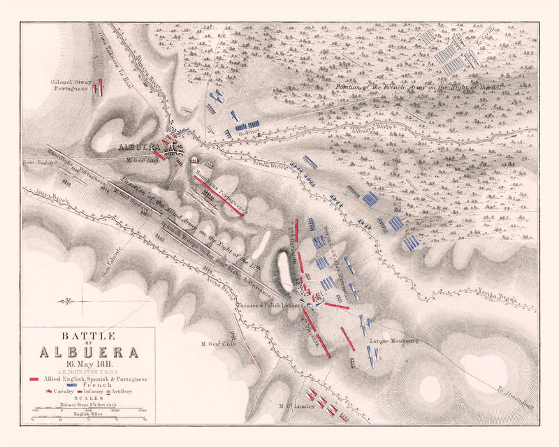Size comparison using Vintage Map of the Battle of Albuera, 1811