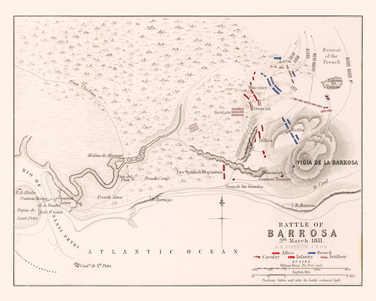 Preview of Vintage Map of the Battle of Barossa, 1811