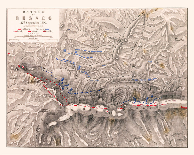 Size comparison using Vintage Map of the Battle of Busaco, 1810