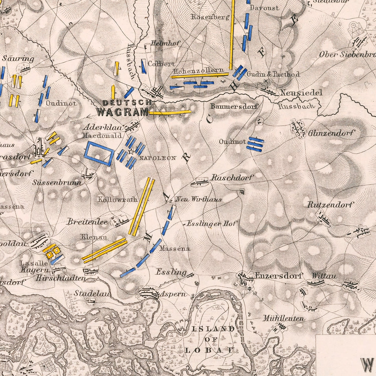 Restored historic details from the 1809 city map of Wagram