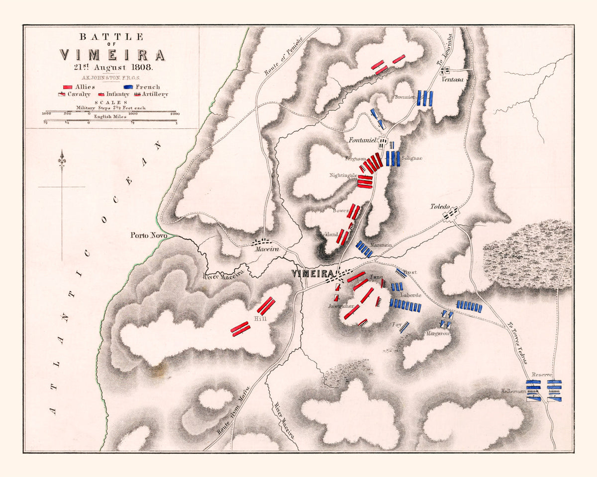 Preview of Vintage Map of the Battle of Vimeira, 1808