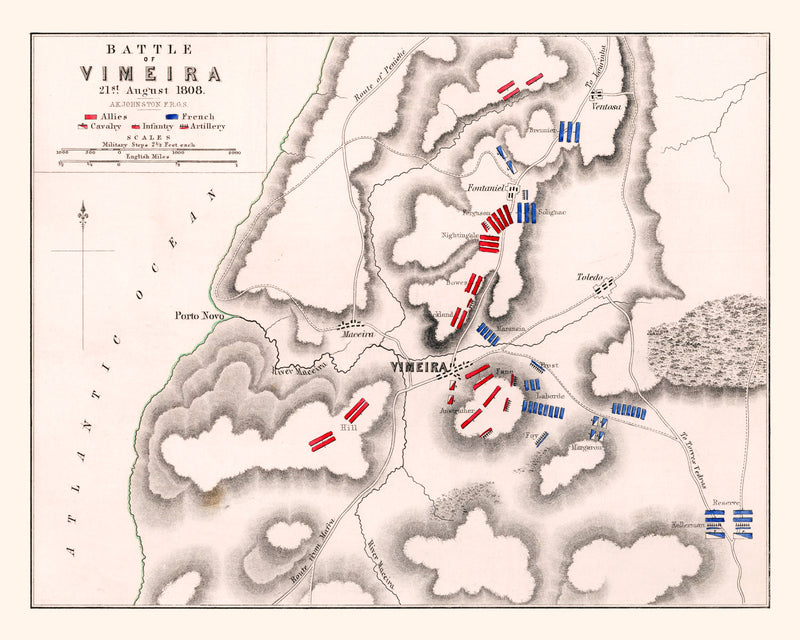 Size comparison using Vintage Map of the Battle of Vimeira, 1808
