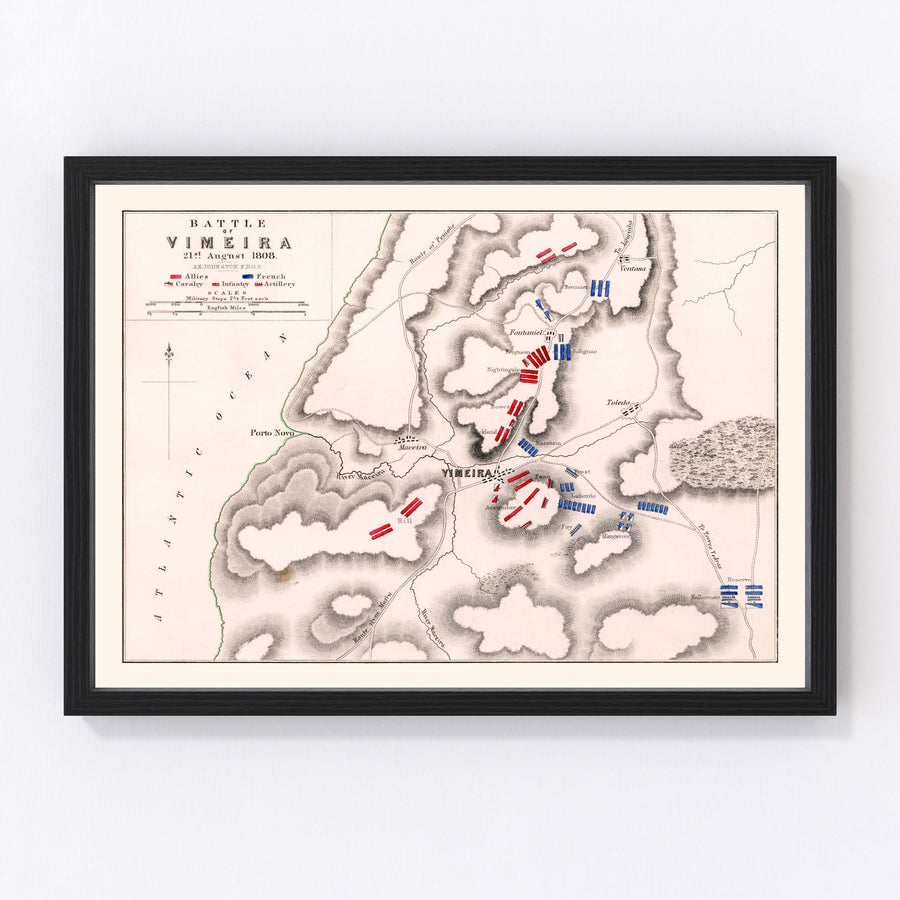Vintage Map of the Battle of Vimeira, 1808