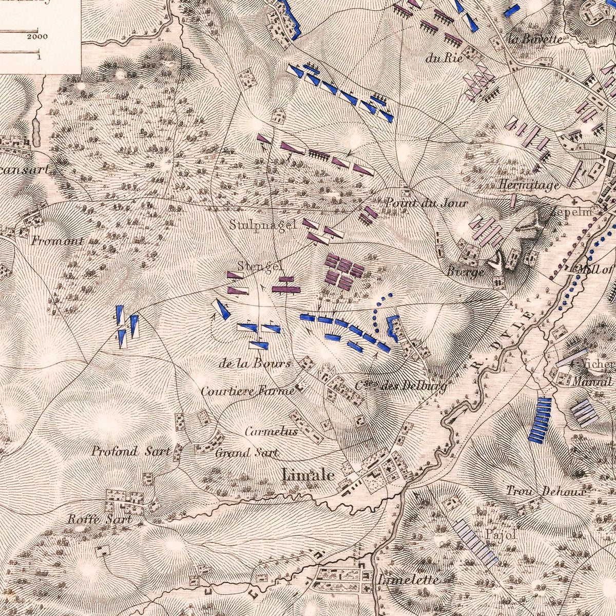 Restored historic details from the 1815 city map of Wavre