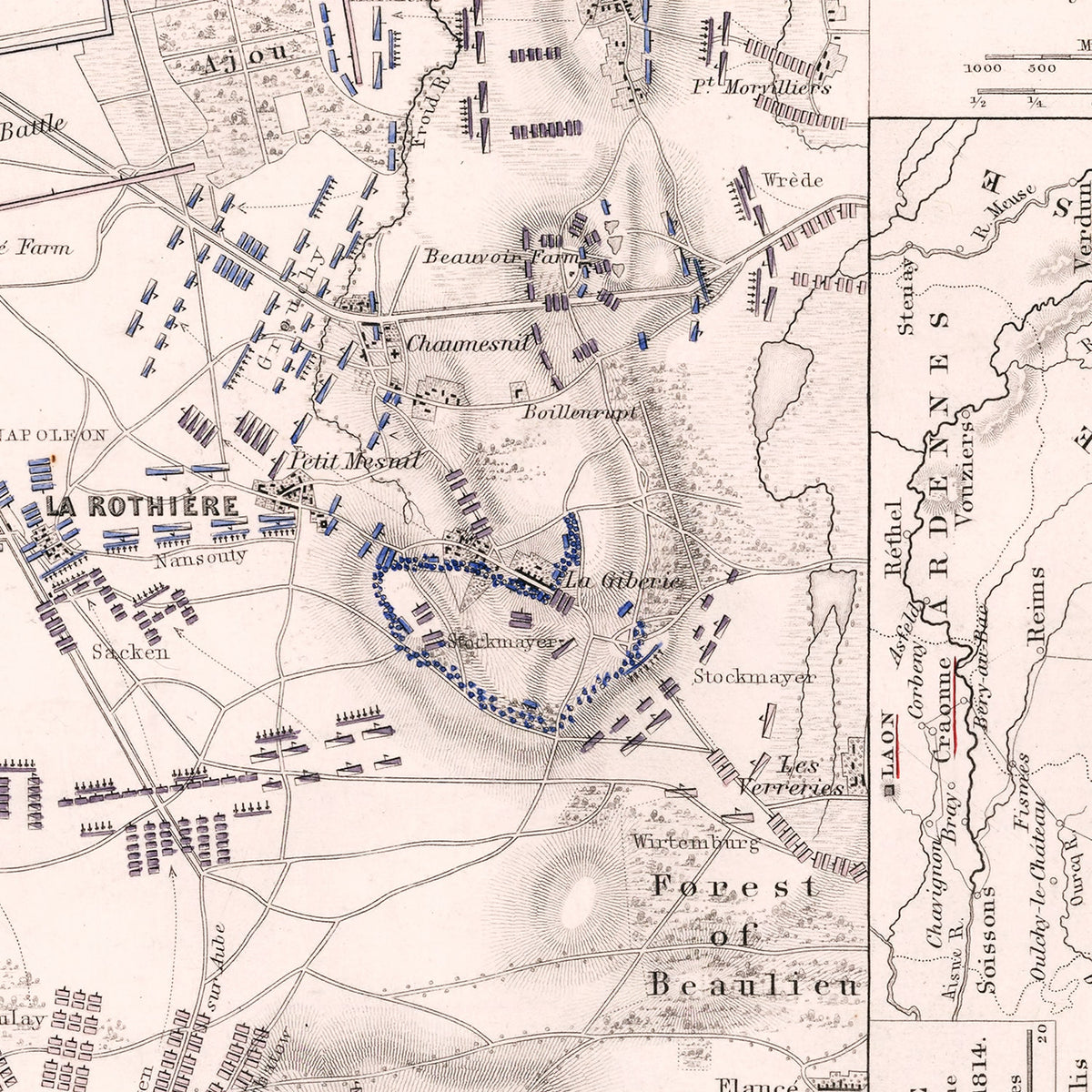 Restored historic details from the 1814 country map of County