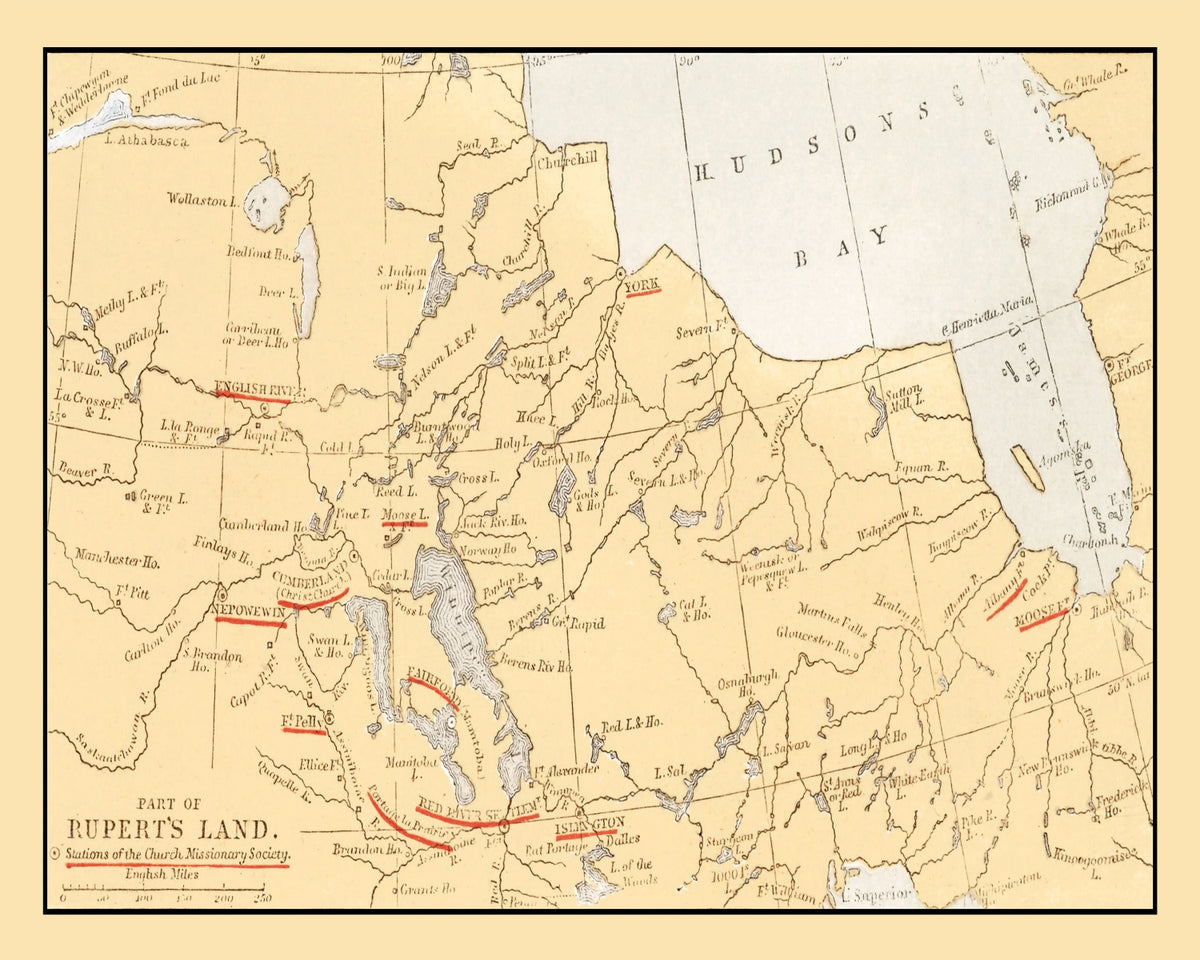 Preview of Vintage Map of Rupert's Land on Hudson Bay, 1862