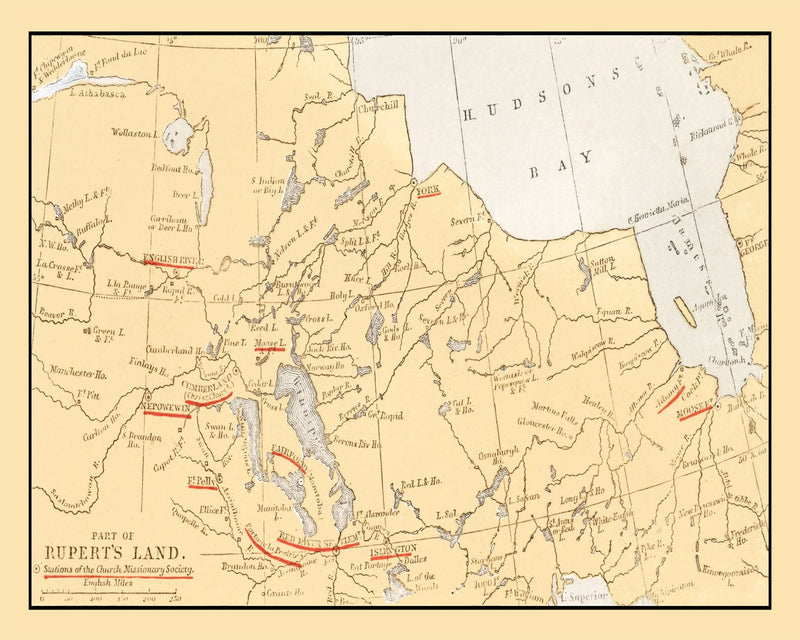 Size comparison using Vintage Map of Rupert's Land on Hudson Bay, 1862