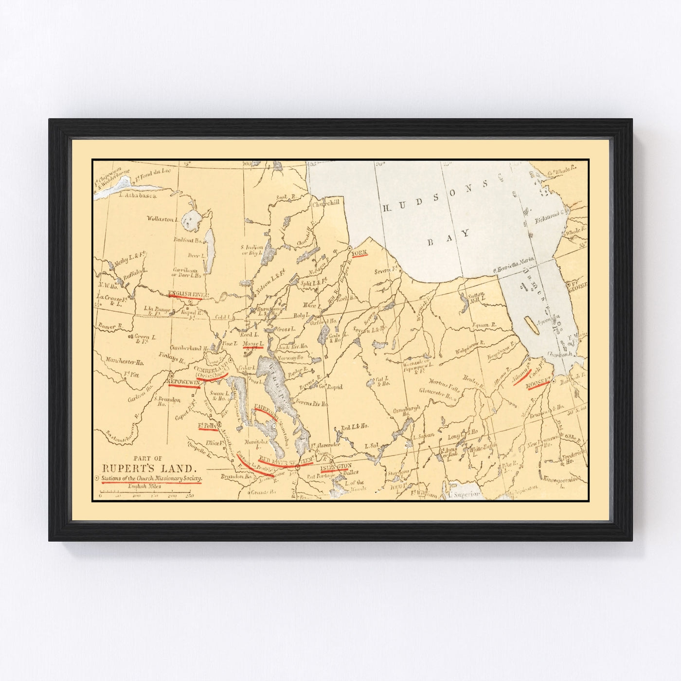 Rupert's Land on Hudson Bay Vintage Map 1862