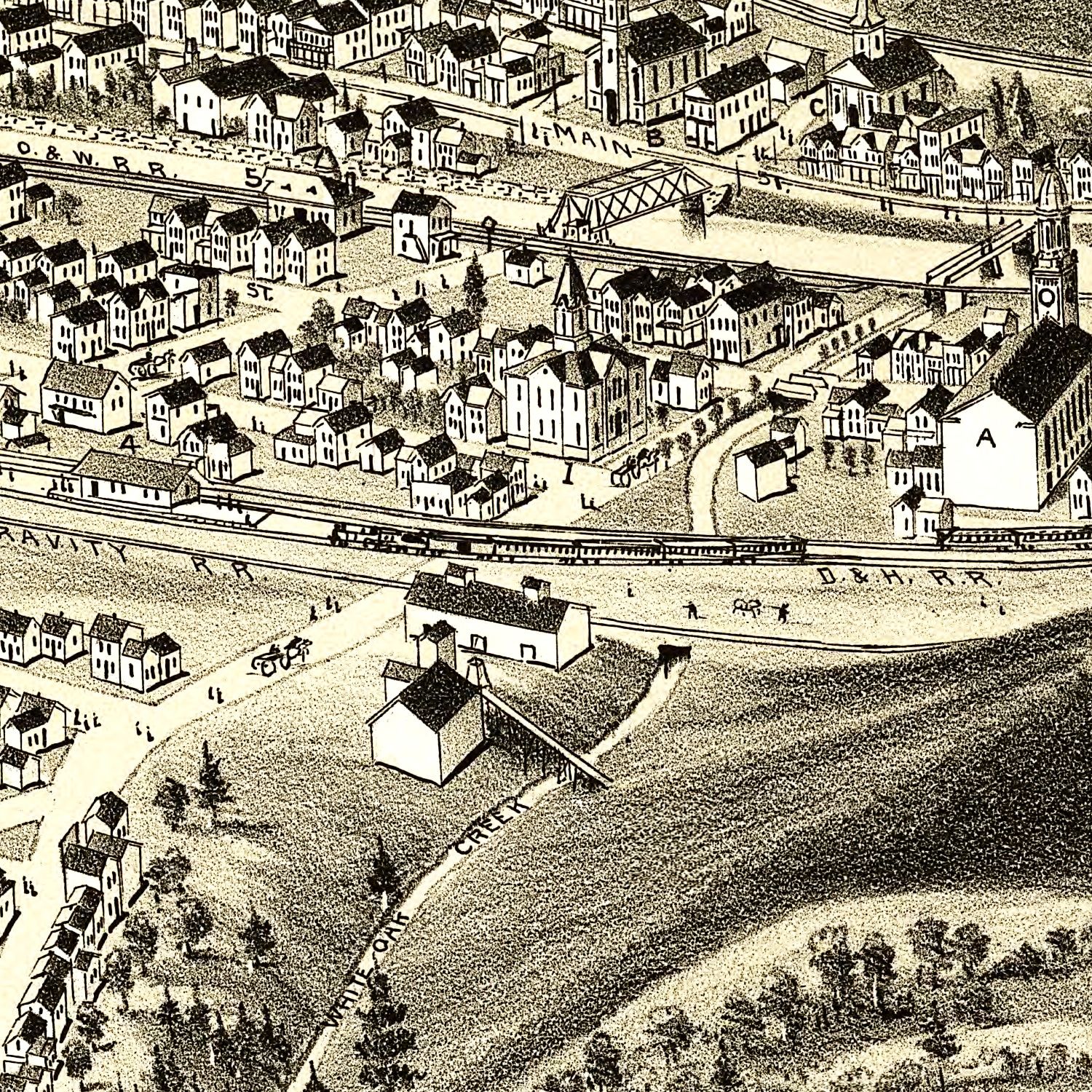 Restored historic details from the 1892 city map of Archbald, Pennsylvania