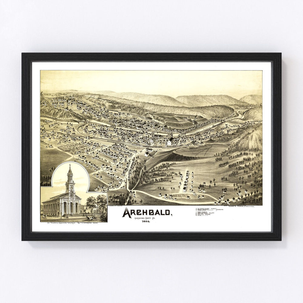 Archbald Vintage Map 1892
